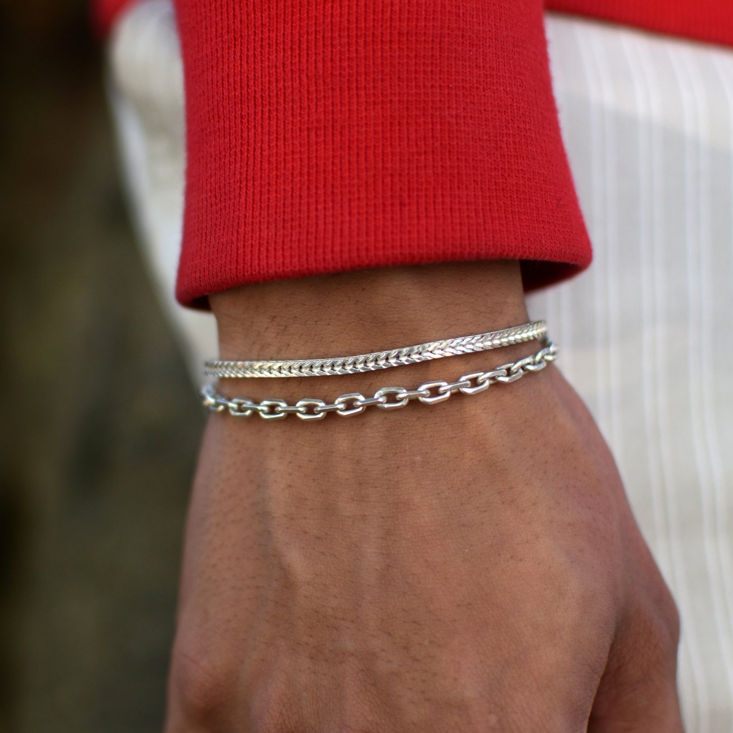 Chiseled Link Bracelet - Silver