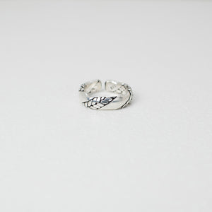 Leaf Pattern Ring - Silver