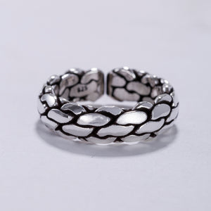 Block Pattern Ring - Silver