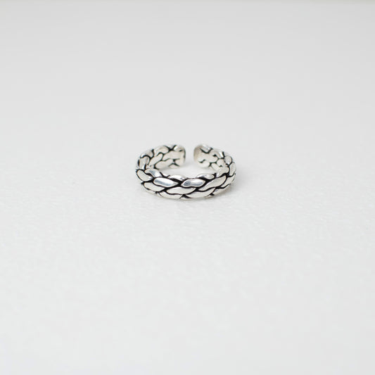 Block Pattern Ring - Silver