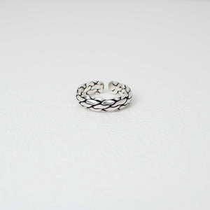 Block Pattern Ring - Silver