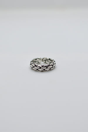Block Pattern Ring - Silver