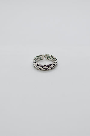 Block Pattern Ring - Silver
