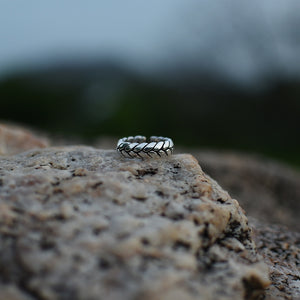 Crown Pattern Ring - Silver
