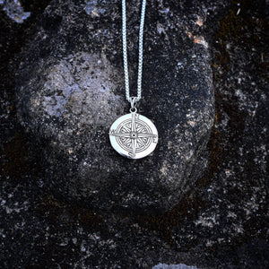 Engraved Compass - Silver