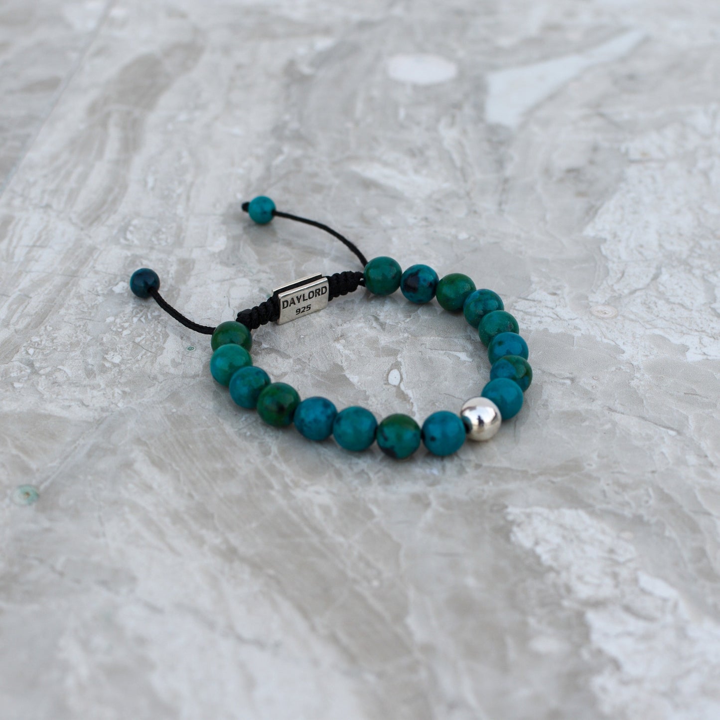 Azurite Chrysocolla Bracelet - Silver