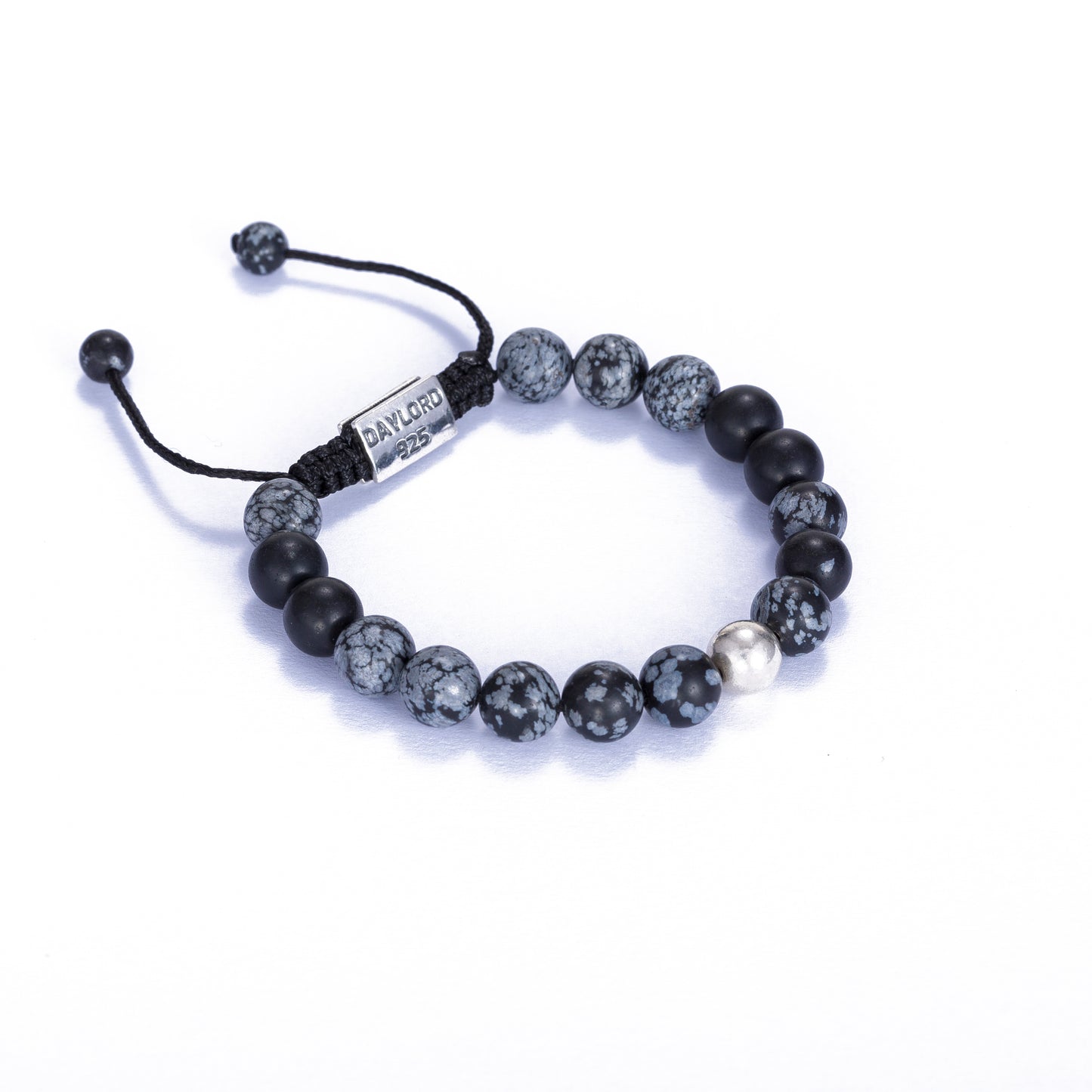 Snowflake Obsidian Bracelet - Silver
