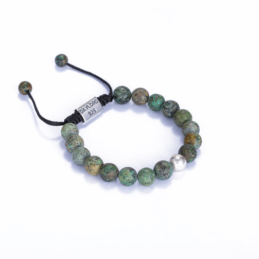 African Turquoise Bracelet - Silver
