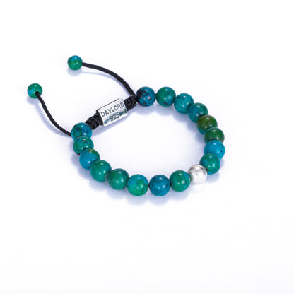 Azurite Chrysocolla Bracelet - Silver