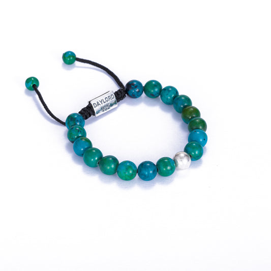 Azurite Chrysocolla Bracelet - Silver