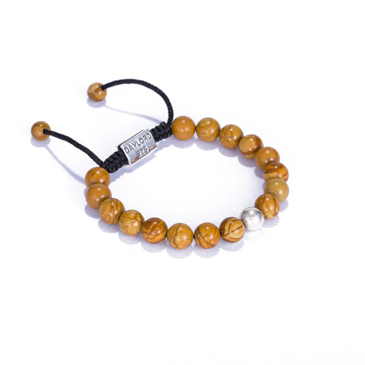 Wood Jasper Bracelet - Silver